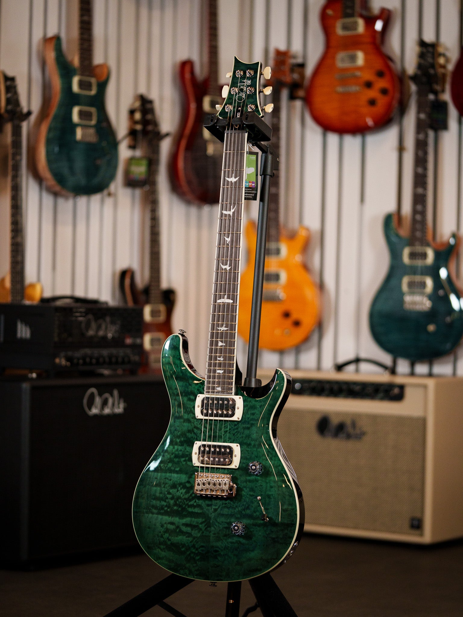 PRS SE CUSTOM 24 QUILT TEAL BLACK – Tarará Music